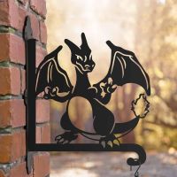 Steel Hanging Basket Bracket with Second Evolution Orange Dragon Topper