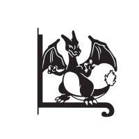 Steel Second Evolution Orange Dragon Hanging Basket Bracket on White Background