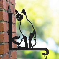 Steel Siamese Cat Hanging Basket Bracket in Situ
