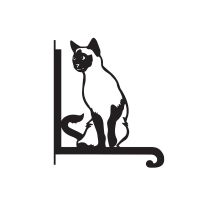 Close-Up of Steel Siamese Cat Hanging Basket Bracket