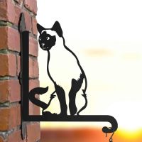 Steel Siamese Cat Hanging Basket Bracket