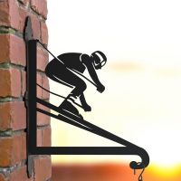 Steel Hanging Basket Bracket with Skiing Topper