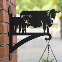 Steel Hanging Basket Bracket with South Devon & Calf Motif Steel Hanging Basket Bracket with South Devon & Calf Motif