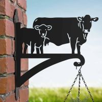 Steel South Devon & Calf Hanging Basket Bracket in Situ Steel South Devon & Calf Hanging Basket Bracket in Situ