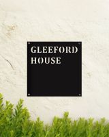 Black Square House Name Sign Created From Steel