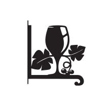 Close-Up of Steel Summer Wine Glass Hanging Basket Bracket Close-Up of Steel Summer Wine Glass Hanging Basket Bracket