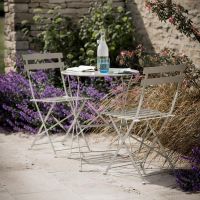 Steel Folding Bistro Set in Situ Outside