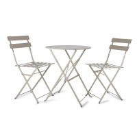 Steel Folding Bistro Set in a Clay Finish 