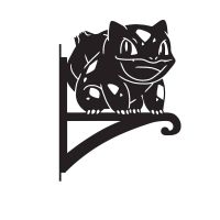 Steel Unevolved Cartoon Amphibian Hanging Basket Bracket on White Background Steel Unevolved Cartoon Amphibian Hanging Basket Bracket on White Background