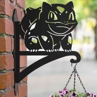 Steel Unevolved Cartoon Amphibian Hanging Basket Bracket in Situ Steel Unevolved Cartoon Amphibian Hanging Basket Bracket in Situ