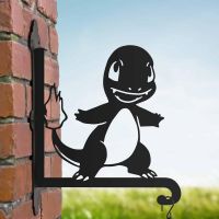 Steel Unevolved Fire Lizard Character Hanging Basket Bracket Steel Unevolved Fire Lizard Character Hanging Basket Bracket