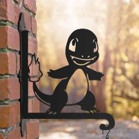 Steel Hanging Basket Bracket with Unevolved Fire Lizard Character Motif Steel Hanging Basket Bracket with Unevolved Fire Lizard Character Motif
