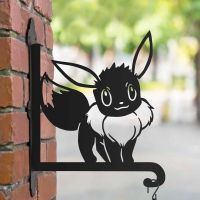 Steel Hanging Basket Bracket with Unevolved Furry Brown Creature Topper