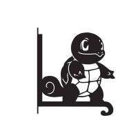 Steel Unevolved Water Reptile Character Hanging Basket Bracket on White Background Steel Unevolved Water Reptile Character Hanging Basket Bracket on White Background