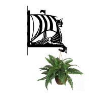 Steel Viking Ship Hanging Basket Bracket with Planter Steel Viking Ship Hanging Basket Bracket with Planter