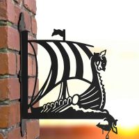Steel Hanging Basket Bracket with Viking Ship Design Steel Hanging Basket Bracket with Viking Ship Design
