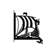 Close-Up of Steel Viking Ship Hanging Basket Bracket Close-Up of Steel Viking Ship Hanging Basket Bracket