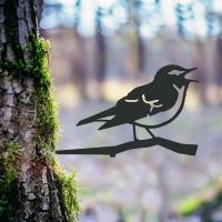 Steel Wood Warbler Tree Spike - Black in Situ