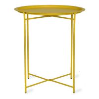 Steel Side Table in a Yellow Finish Steel Side Table in a Yellow Finish