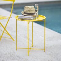 Steel Yellow Side Table in Situ Steel Yellow Side Table in Situ