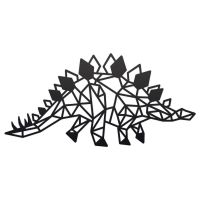 Geometric Iron Stegosaurus Wall Art Finished in Black Geometric Iron Stegosaurus Wall Art Finished in Black