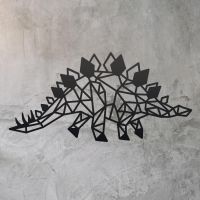 Geometric Iron Stegosaurus Wall Art on a Rustic Wall Geometric Iron Stegosaurus Wall Art on a Rustic Wall