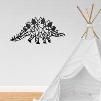 Geometric Iron Stegosaurus Wall Art in Situ in a Children"s Play Room Geometric Iron Stegosaurus Wall Art in Situ in a Children"s Play Room