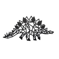 Geometric Iron Stegosaurus Wall Art Finished in Black Geometric Iron Stegosaurus Wall Art Finished in Black