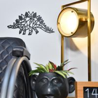 Geometric Iron Stegosaurus Wall Art in Situ  Geometric Iron Stegosaurus Wall Art in Situ