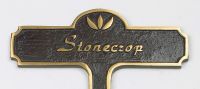 Stone Crop Brass Garden Plant Sign
