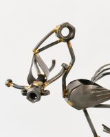 Close up of recycled metal sculpture