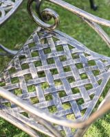 Close-Up of Crosshatch Pattern for Chairs on Six-Seater Fleur-de-Lys Table & Chair Set Close-Up of Crosshatch Pattern for Chairs on Six-Seater Fleur-de-Lys Table & Chair Set