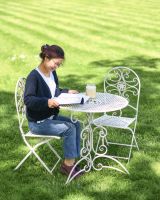 Stunning Sunrise Outdoor Two Seater Bistro Set with Spiral Detailing to Scale