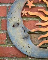 Sun and moon garden wall art close