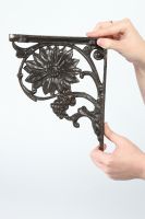 Black Sunflower Iron Shelf Bracket to Scale