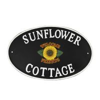 Sunflower Cast Iron Effect Oval House Name Sign Sunflower Cast Iron Effect Oval House Name Sign