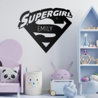 "Supergirl" Personalised Wall Art in a Children"s Bedroom "Supergirl" Personalised Wall Art in a Children"s Bedroom