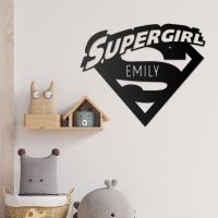 "Supergirl" Personalised Wall Art in a Children"s Bedroom Play Room "Supergirl" Personalised Wall Art in a Children"s Bedroom Play Room