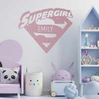 "Supergirl" Personalised Wall Art in a Children"s Bedroom "Supergirl" Personalised Wall Art in a Children"s Bedroom