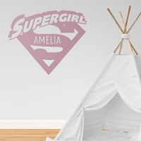 "Supergirl" Personalised Wall Art in a Children"s Play Room "Supergirl" Personalised Wall Art in a Children"s Play Room