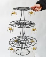 Scale image of three tier spiderweb cake stand