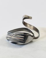 Close up of body detail on recycled metal art sculpture