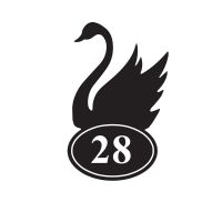 Swan Iron House Number Sign Finished in Black