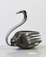 Recycled Metal Swan Sculpture