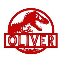 T-Rex Steel Monogram Steel House Name Sign Finished in Red