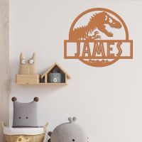 T-Rex Steel Monogram Name Sign Being Used as Wall Art Inside the Home
