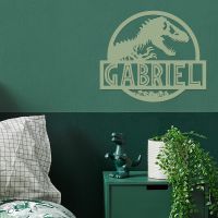 T-Rex Steel Monogram Steel House Name Sign in Situ on a Green Wall