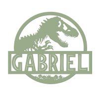 T-Rex Steel Monogram Steel House Name Sign Finished in a Sage Green
