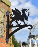 Welsh Dragon Iron Hanging Basket Bracket - Thumbnail Welsh Dragon Iron Hanging Basket Bracket - Thumbnail