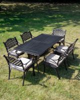 The "St. Regis" 6-Seater Outdoor Dining Set - Antique Copper Full Set The "St. Regis" 6-Seater Outdoor Dining Set - Antique Copper Full Set